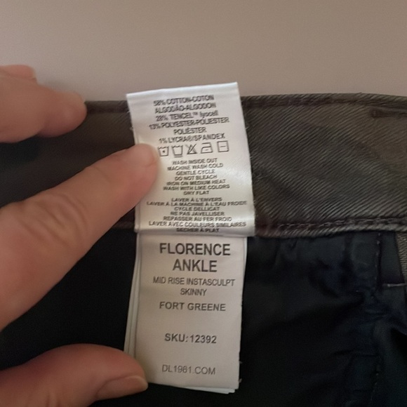 DL1961 Florence Ankle Skinny Jeans Mid Rise Instasculpt Camo Fort Green Size 29 - Picture 14 of 15